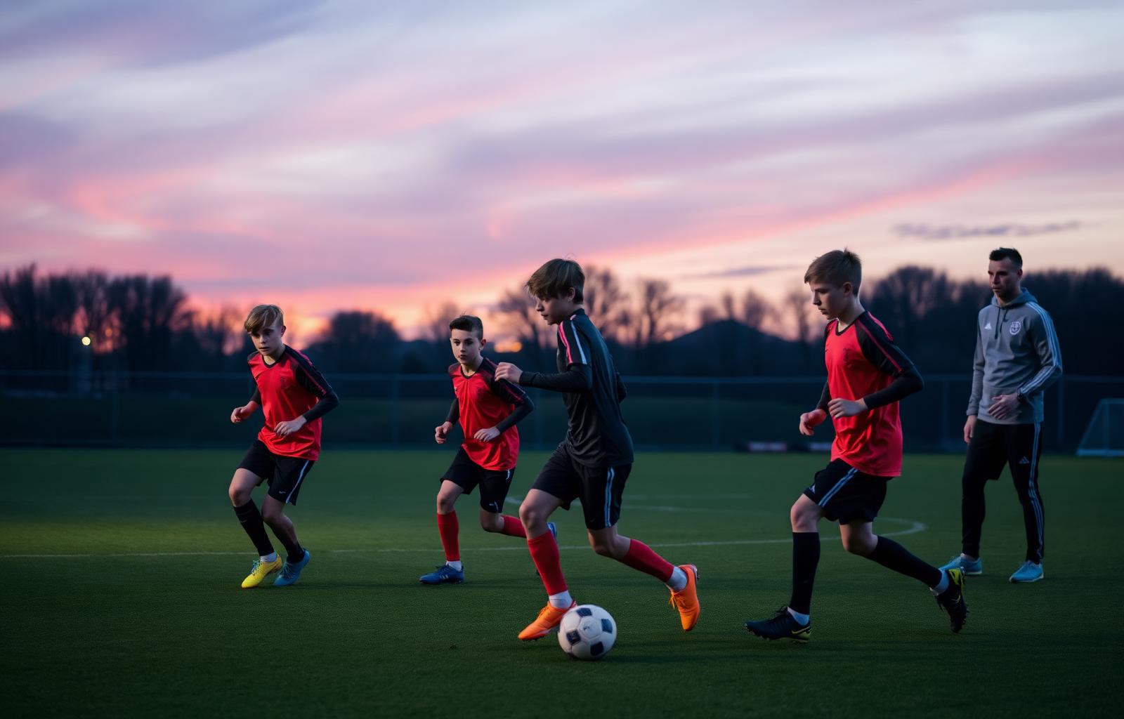 Training session at dusk